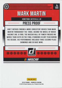 2019 Donruss - Gold Press Proof #165 Mark Martin Back