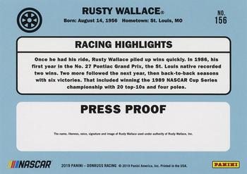 2019 Donruss - Press Proof #156 Rusty Wallace Back