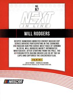 2019 Donruss - Next in Line #N7 Will Rodgers Back