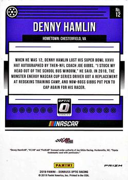 2019 Donruss - Optic Red Wave #12 Denny Hamlin Back
