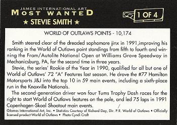 1991 World of Outlaws - Most Wanted #1 Stevie Smith Back