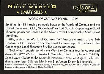 1991 World of Outlaws - Most Wanted #3 Jimmy Sills Back