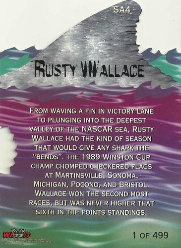 1997 Wheels Race Sharks - Shark Attack First Bite Preview #SA4 Rusty Wallace Back