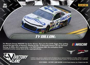 2019 Panini Victory Lane - Pedal to the Metal #60 Ty Dillon Back
