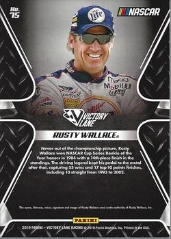 2019 Panini Victory Lane - Pedal to the Metal #75 Rusty Wallace Back
