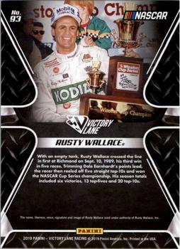 2019 Panini Victory Lane - Pedal to the Metal #93 Rusty Wallace Back