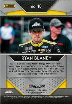 2019 Panini Prizm #10 Ryan Blaney Back