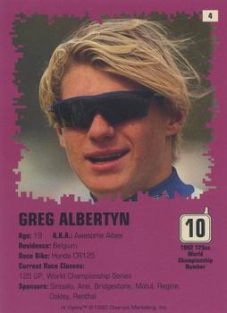 1992 Champs Hi-Flyers #4 Greg Albertyn Back