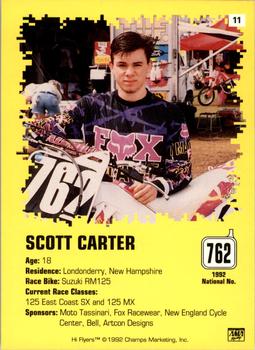 1992 Champs Hi-Flyers #11 Scott Carter Back