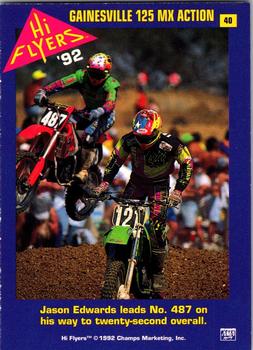 1992 Champs Hi-Flyers #40 Gainesville 250 / 125 MX Action Back