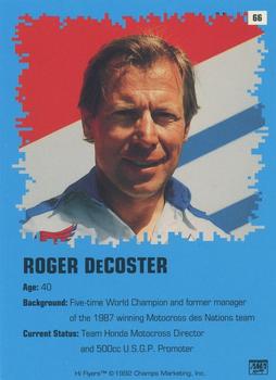 1992 Champs Hi-Flyers #66 Roger DeCoster Back