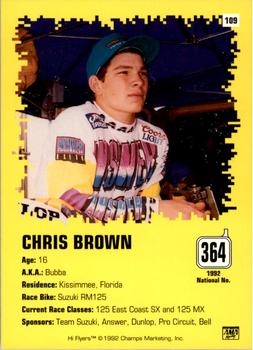 1992 Champs Hi-Flyers #109 Chris Brown Back