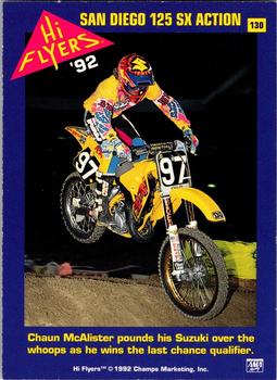 1992 Champs Hi-Flyers #130 Anaheim 250 / San Diego 125 SX Action Back
