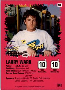 1992 Champs Hi-Flyers #136 Larry Ward Back