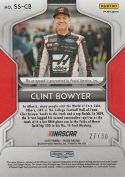 2019 Panini Prizm - Signing Sessions Blue Prizm #SS-CB Clint Bowyer Back