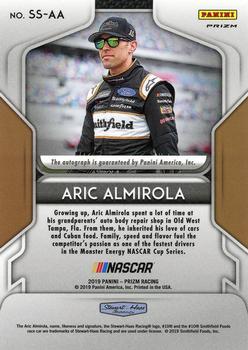 2019 Panini Prizm - Signing Sessions Red White and Blue Prizm #SS-AA Aric Almirola Back