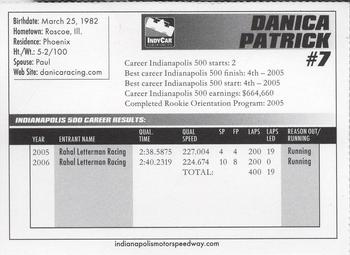 2007 Indianapolis 500 #NNO Danica Patrick Back