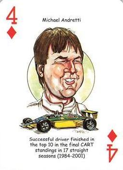 2009 Hero Decks American Racing Heroes Playing Cards #4♦ Michael Andretti Front