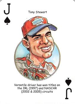 2009 Hero Decks American Racing Heroes Playing Cards #J♠ Tony Stewart Front