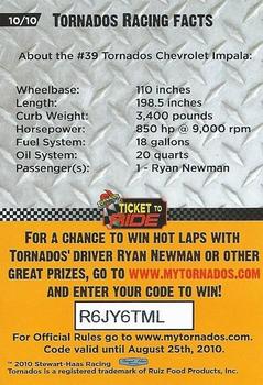 2010 Tornados Racing #10 Ryan Newman Back