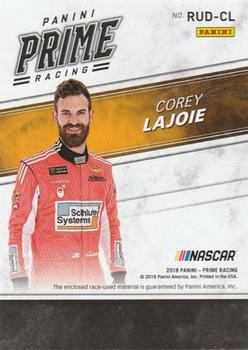 2018 Panini Prime - Race Used Duals Tires #RUD-CL Corey LaJoie Back
