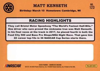 2020 Donruss #123 Matt Kenseth Back