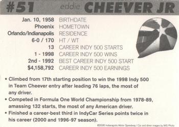 2006 Indianapolis 500 #NNO Eddie Cheever Back