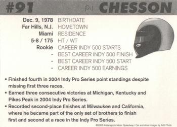 2006 Indianapolis 500 #NNO P.J. Chesson Back