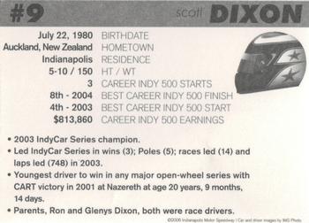 2006 Indianapolis 500 #NNO Scott Dixon Back