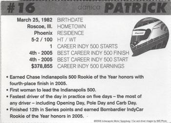 2006 Indianapolis 500 #NNO Danica Patrick Back