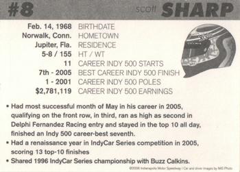 2006 Indianapolis 500 #NNO Scott Sharp Back