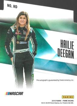 2019 Panini Prime - Prime Names Die Cut Signatures #HD Hailie Deegan Back