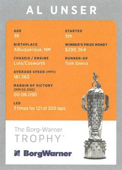 2019 BorgWarner Trophy Cards #NNO Al Unser Back