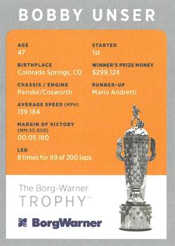 2019 BorgWarner Trophy Cards #NNO Bobby Unser Back