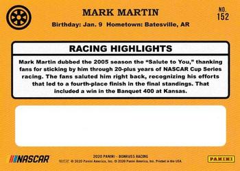 2020 Donruss - Orange #152 Mark Martin Back