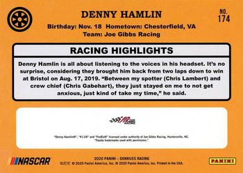 2020 Donruss - Orange #174 Denny Hamlin Back