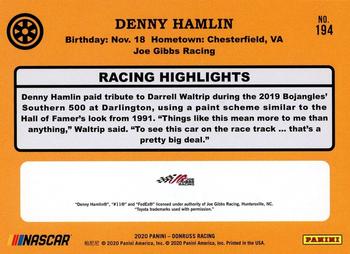 2020 Donruss - Silver #194 Denny Hamlin Back