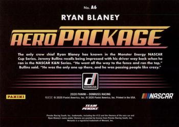 2020 Donruss - Aero Package #A6 Ryan Blaney Back
