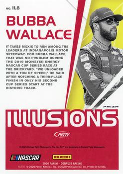 2020 Donruss - Optic Illusions Carolina Blue Wave #IL8 Bubba Wallace Back