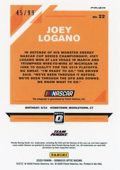 2020 Donruss - Optic Signatures Holo #22 Joey Logano Back