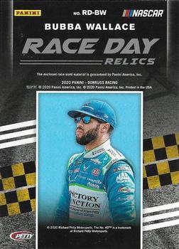 2020 Donruss - Race Day Relics #RD-BW Bubba Wallace Back