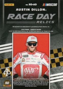 2020 Donruss - Race Day Relics Red #RD-AD Austin Dillon Back