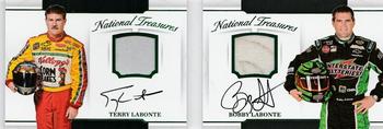 2017 Panini National Treasures - Booklet - Dual Signature Materials Green #BDS-LL Terry Labonte / Bobby Labonte Front