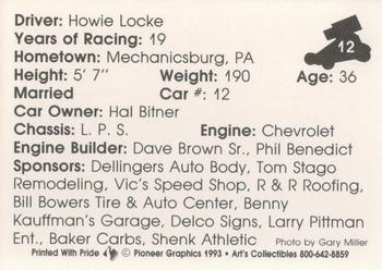 1993 Art's Collectibles Silver Spring Speedway Super Sportsman Series I #12 Howie Locke Back