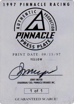 1997 Pinnacle - Press Plates Yellow Front #61 Mark Martin Back