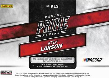2018 Panini Prime - Prime Jumbo Shoe Brand Logo #KL1 Kyle Larson Back