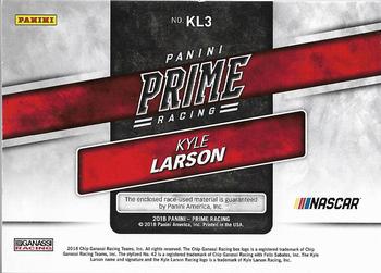 2018 Panini Prime - Prime Jumbo Sunoco #KL3 Kyle Larson Back