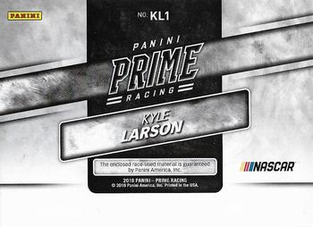 2018 Panini Prime - Prime Jumbo Associate Sponsor 3 #KL1 Kyle Larson Back