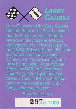 1992 Just Racing Larry Caudill - Promos #2 Larry Caudill Back