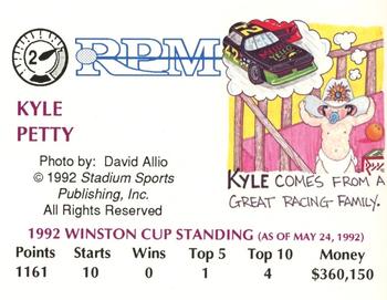 1992 RPM Magazine #2 Kyle Petty Back